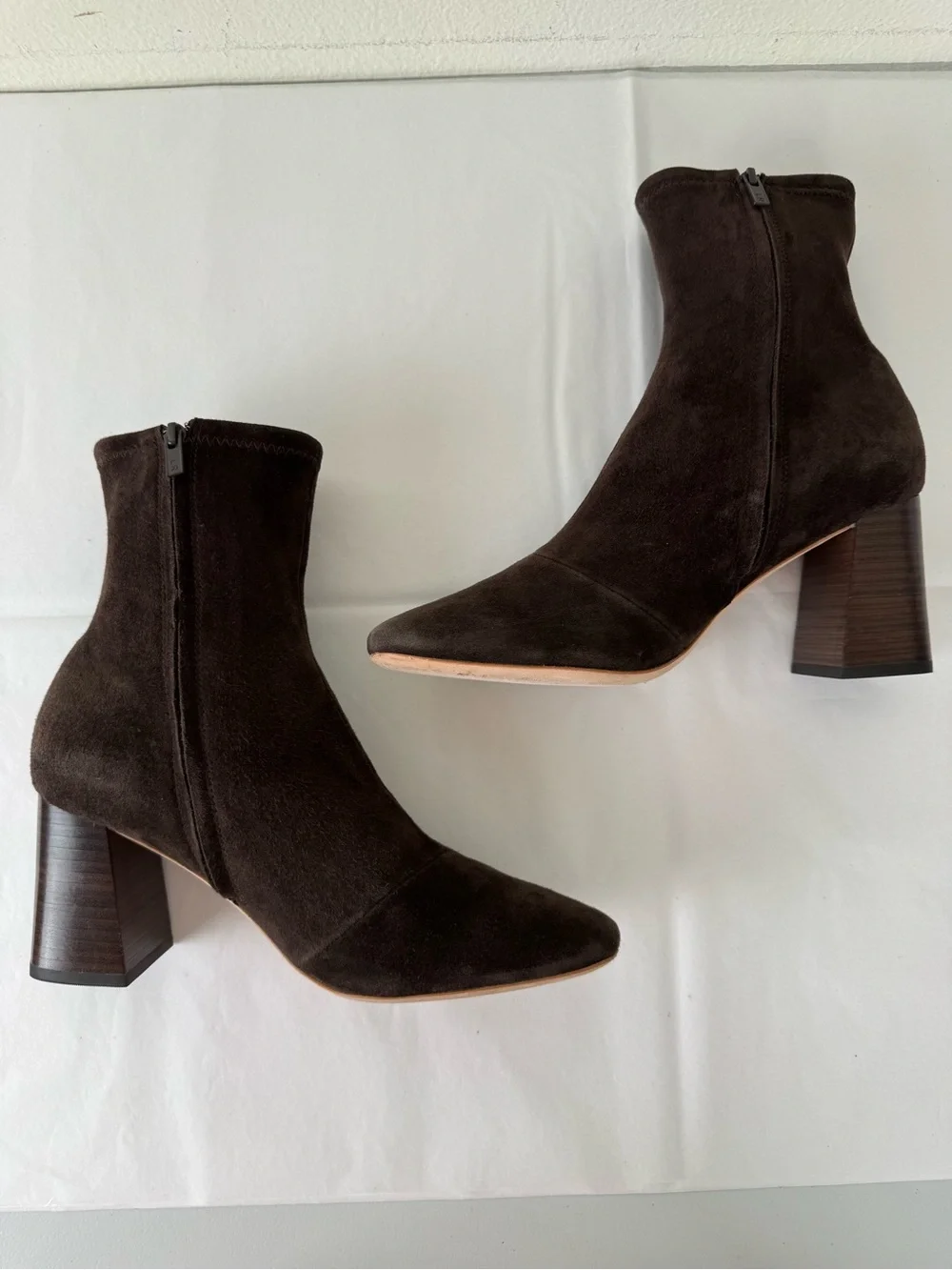 Loeffler Randall Elise Chocolate Brown Suede Pointed Ankle Boots 7